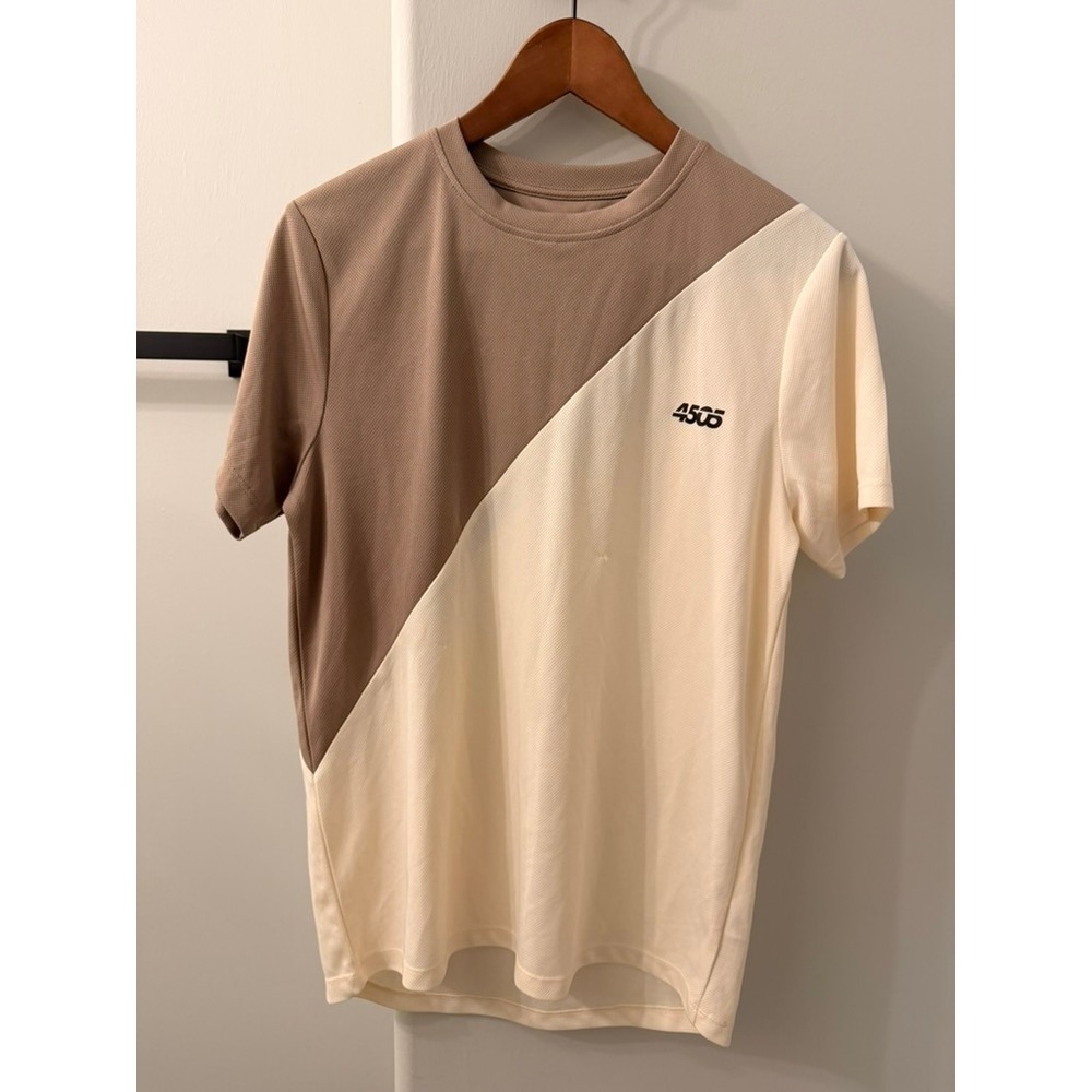 ASOS 4505 Colorblock Athletic‎ T-Shirt Mens Small Tan Cream